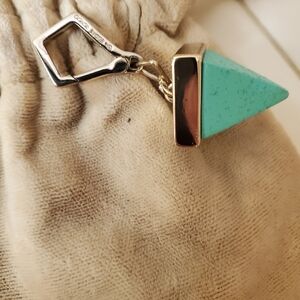 Eddie Borgo silver and turquoise pyramid pendant